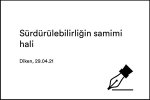 Sürdürülebilirliğin samimi hali